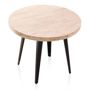 Mesa redonda fija Berg Negro - Roble