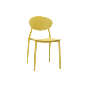 Chaises design empilables jaunes intérieur - extérieur (lot de 2) ANNA