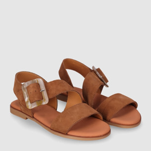 Sandalias de Serraje - Cuero - Tacón: Bajo