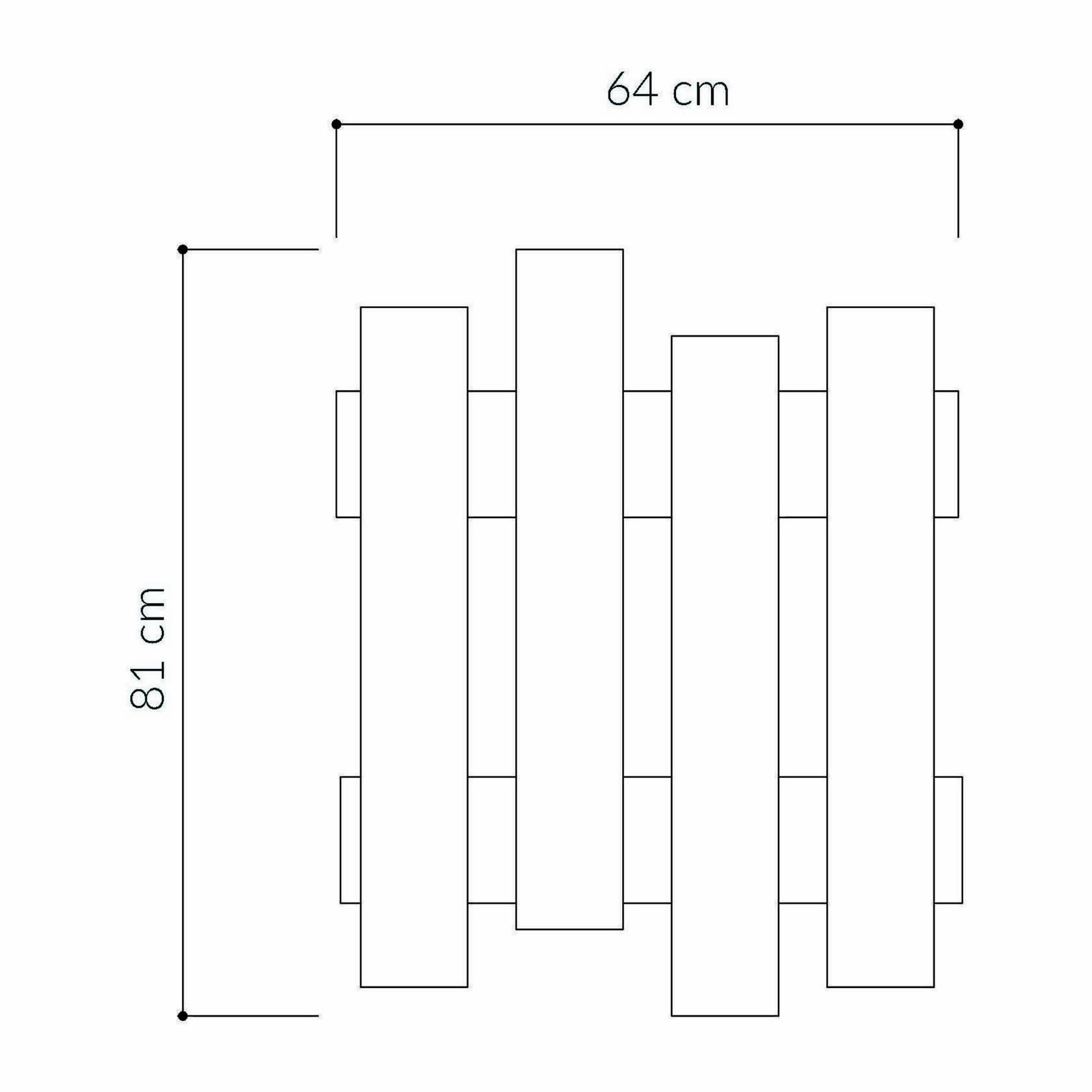 Appendiabiti Dpons, Attaccapanni, Portabiti multiuso, Appendiabiti da parete, 64x4h79 cm, Quercia