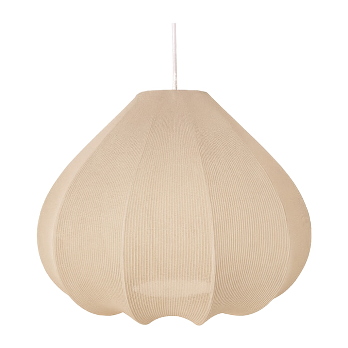 Abat-jour pour suspension en tissu texturé forme goutte - Beige