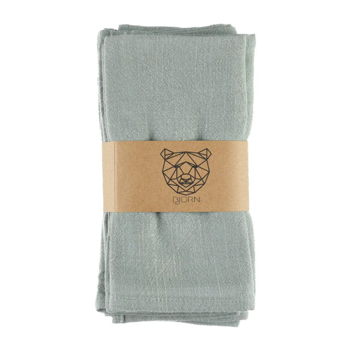 Serviette de table - 6 pièces - Lin et coton vert pâle
