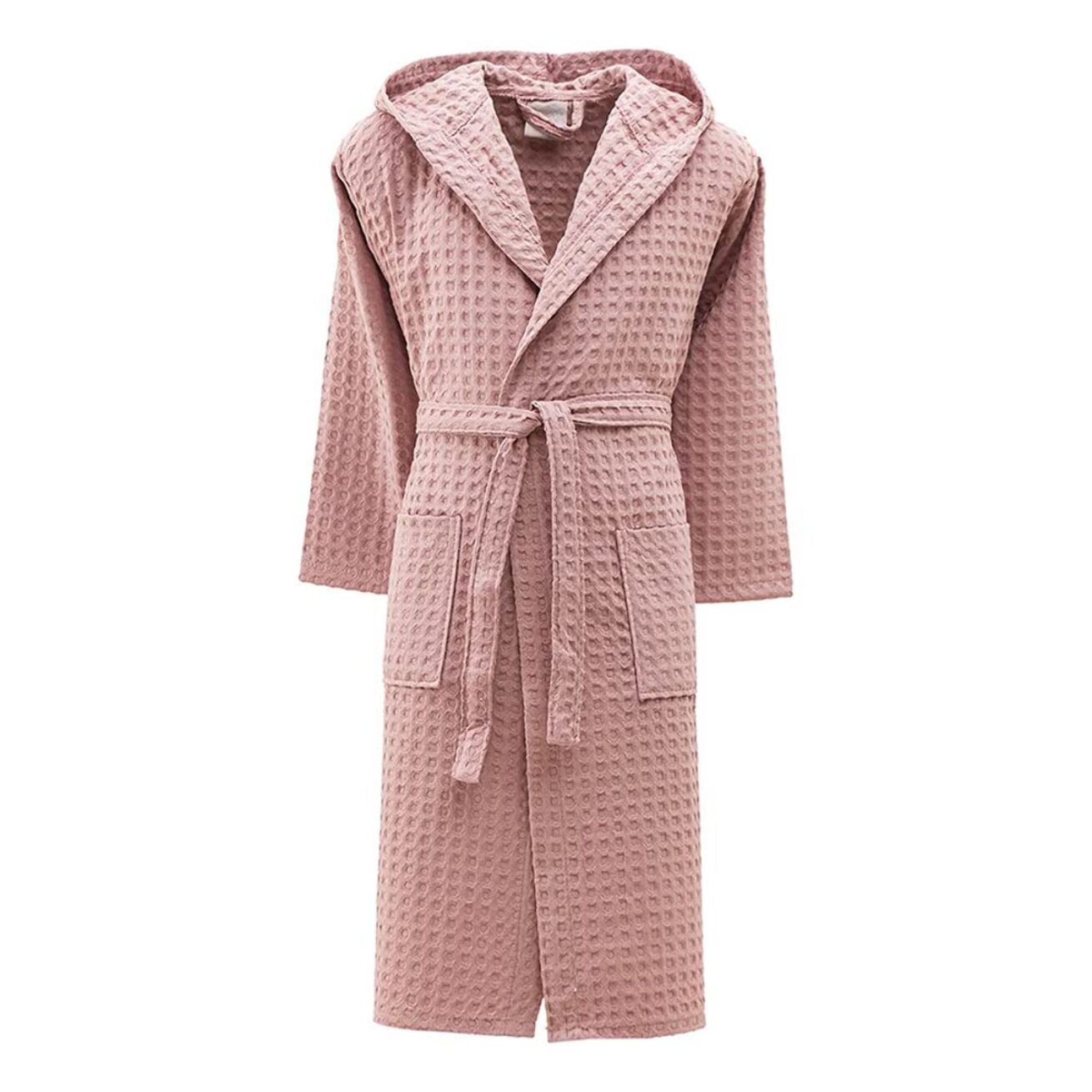 INTRECCI Accappatoio Tinta Unita Nido d’Ape 100% Cotone, Accappatoio Unisex Adulto con Cappuccio e Cinture