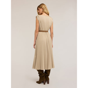 Motivi - Vestito midi in jersey lurex - Beige