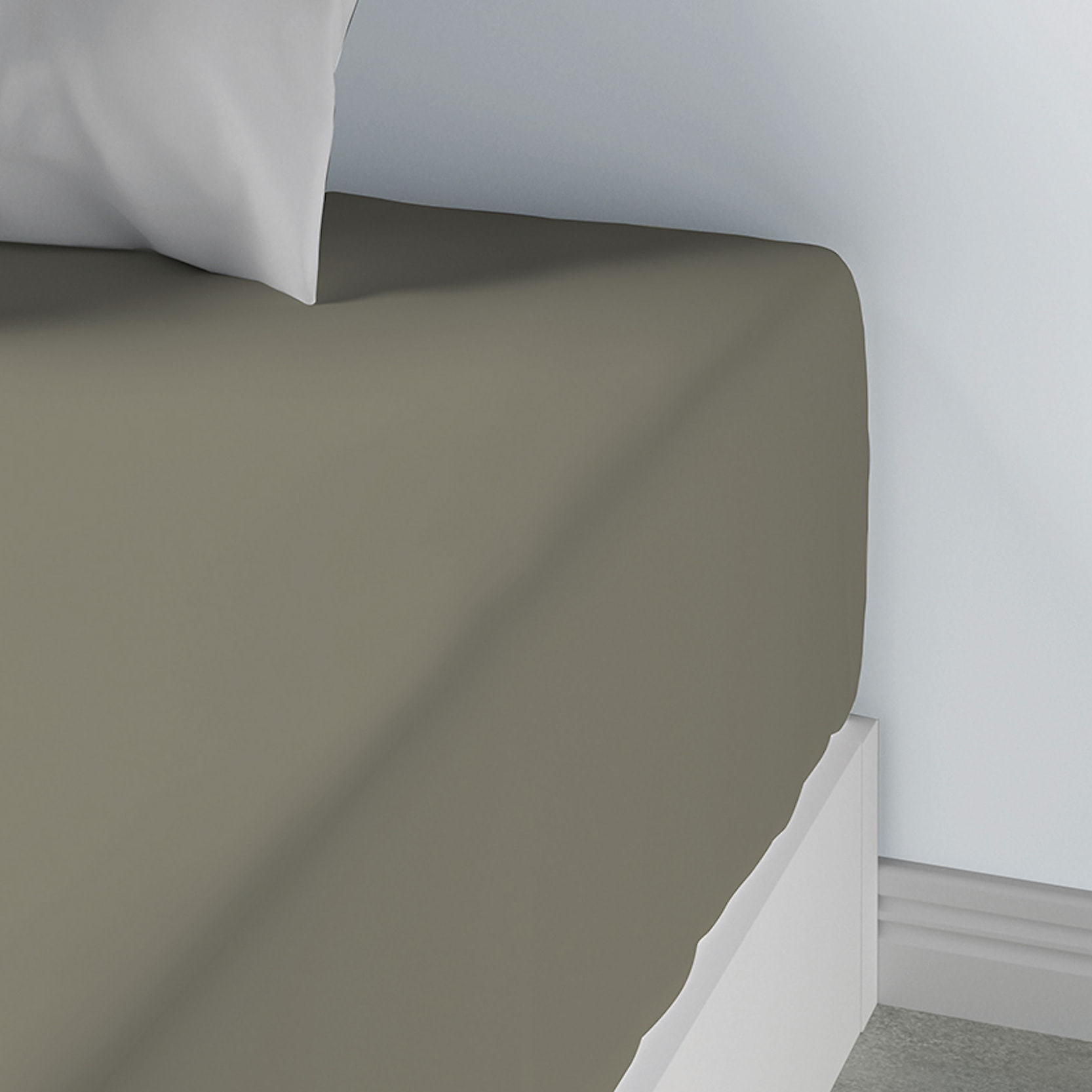 Drap Housse Coton 57fils Uni - Bonnet 35cm cedre