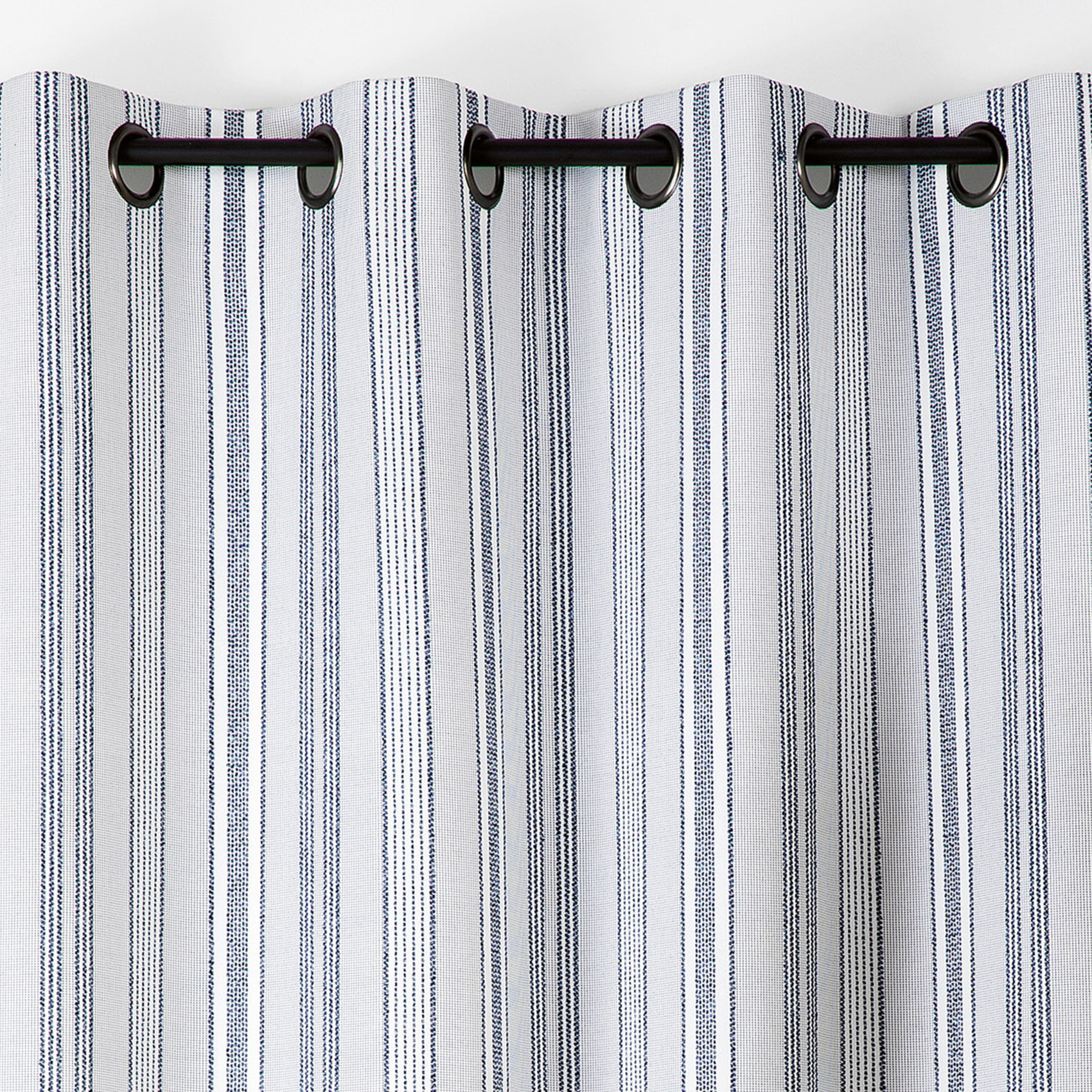 Rideau extérieur déperlant rayé - Bleu