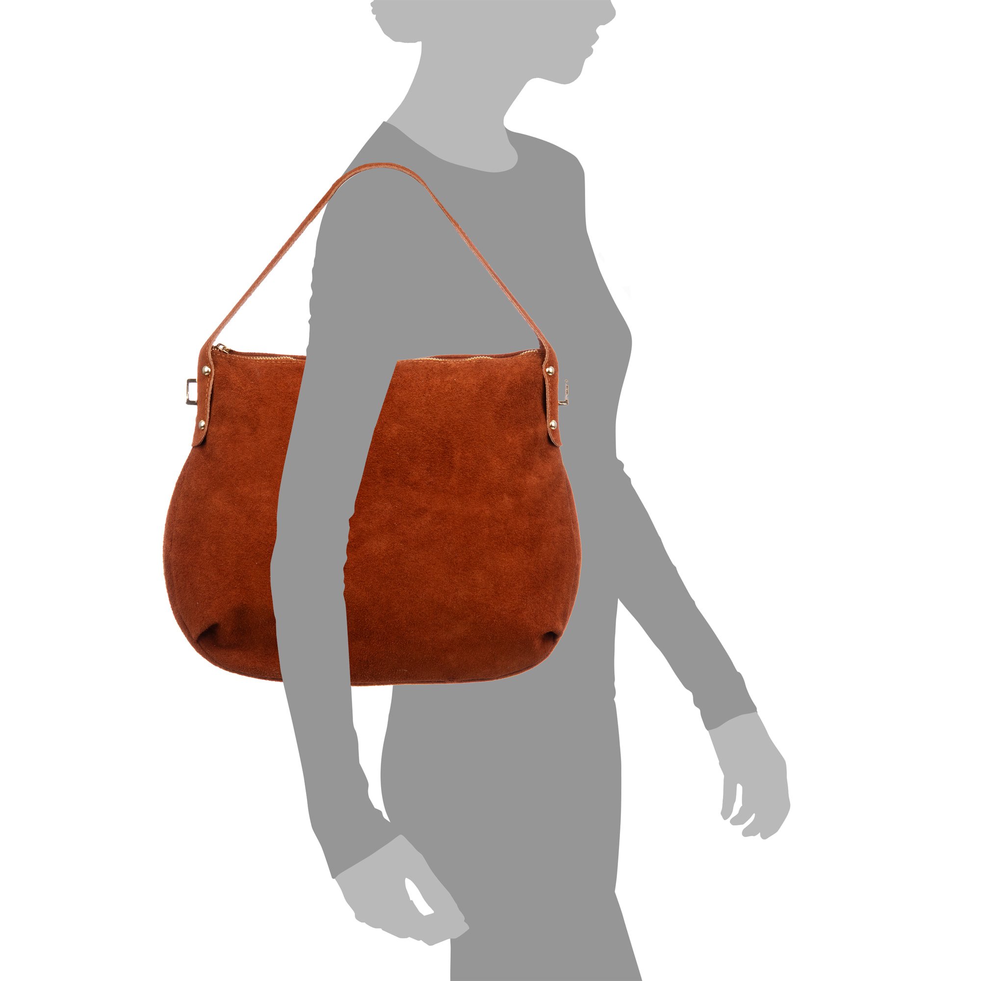 Acerenza Borsa a spalla Donna. Vera Pelle Suede