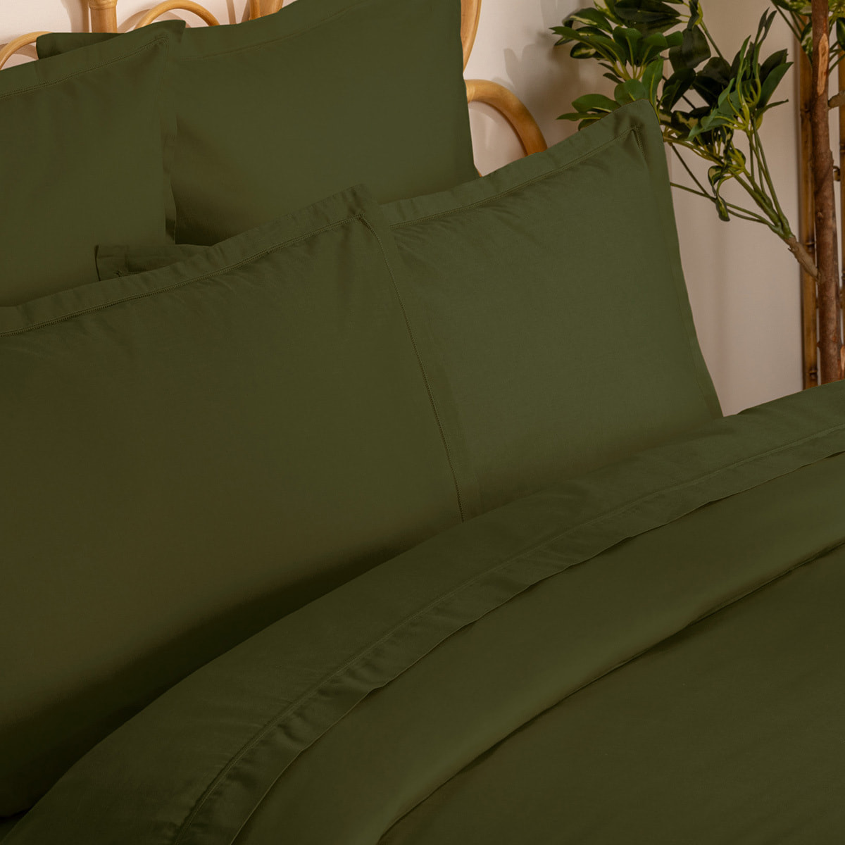 Housse de couette "Carina" coton 240x220cm vert kaki