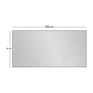 Specchio Dpessott, Specchiera, Articolo d'arredo a muro, Decorazione con specchio, 60x2h170 cm, Bianco