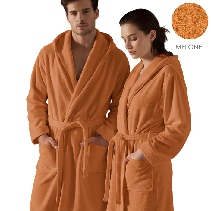 Accappatoio unisex con cappuccio e tasche