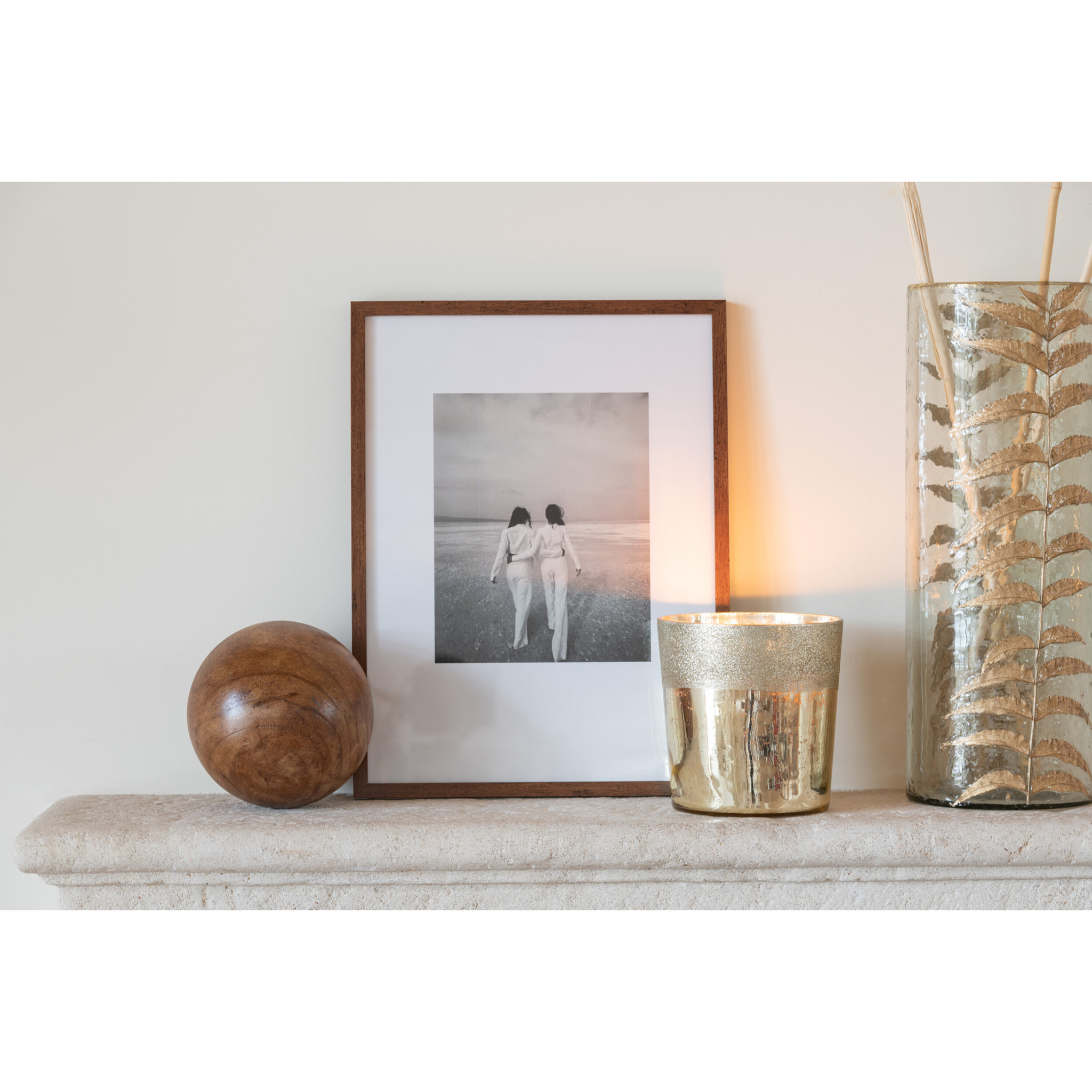 J-Line bougie parfumée M-Chic - verre - or - small - 48H