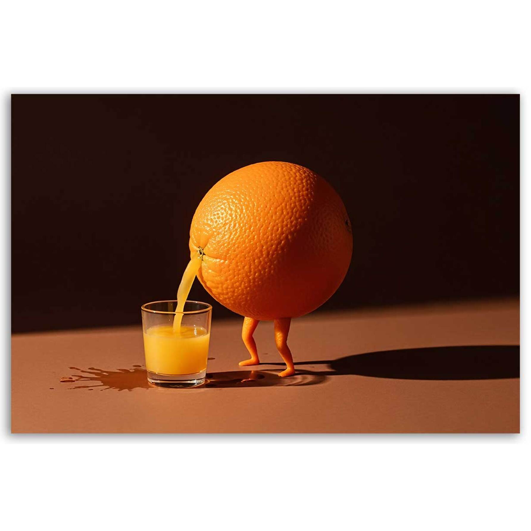 Tableau orange humoristique Toile imprimée