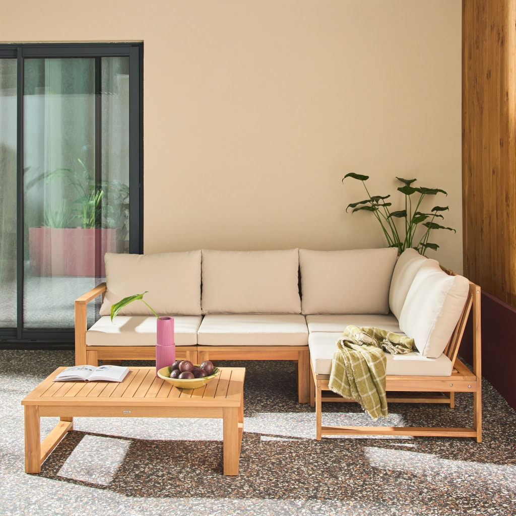 Salon de jardin modulable bois d'acacia 4 places TULA