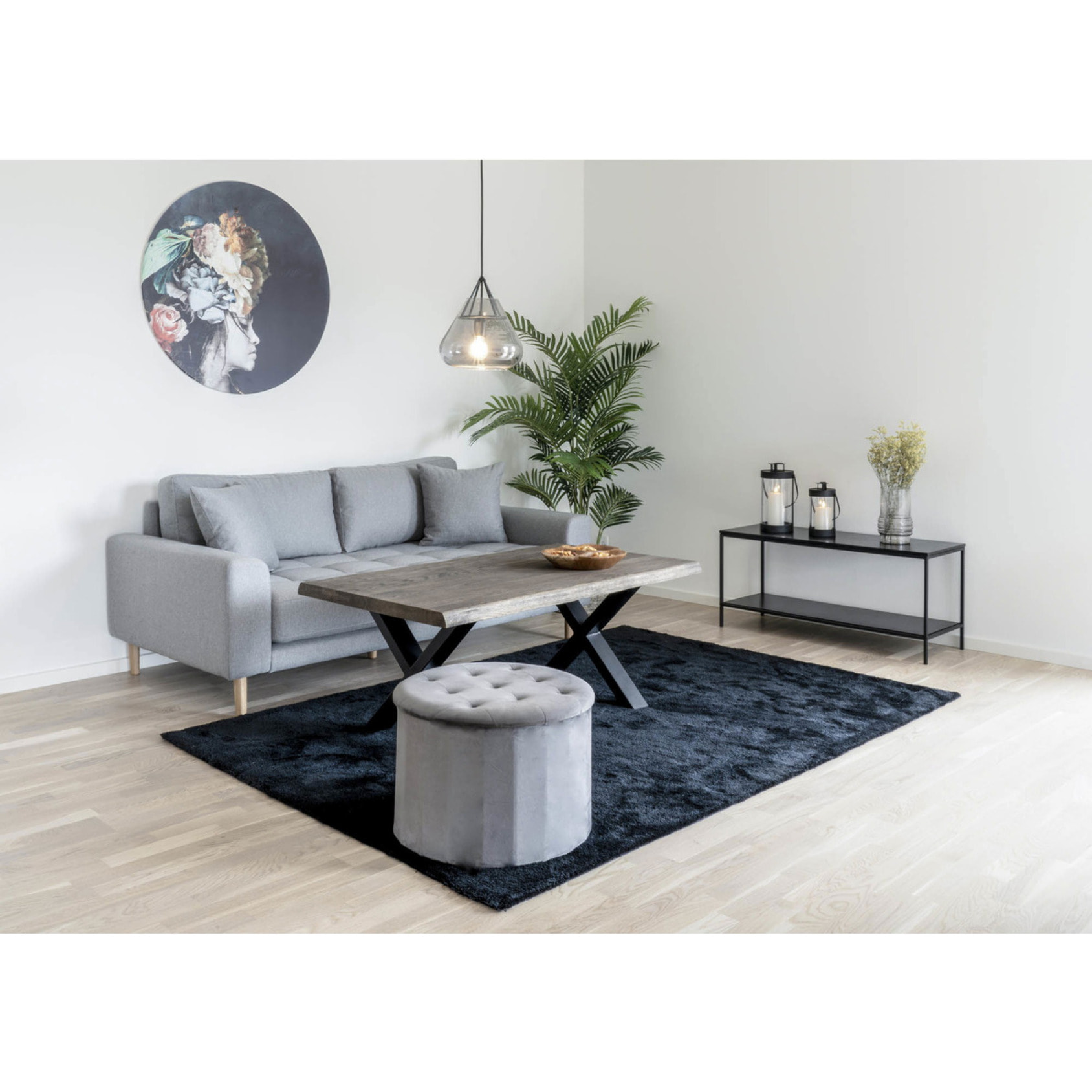 Mobile TV Vita a 2 ripiani in nero con struttura in acciaio, 100×36×45 cm