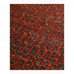 Tapis kilim fait main en laine motif faux uni REBI
