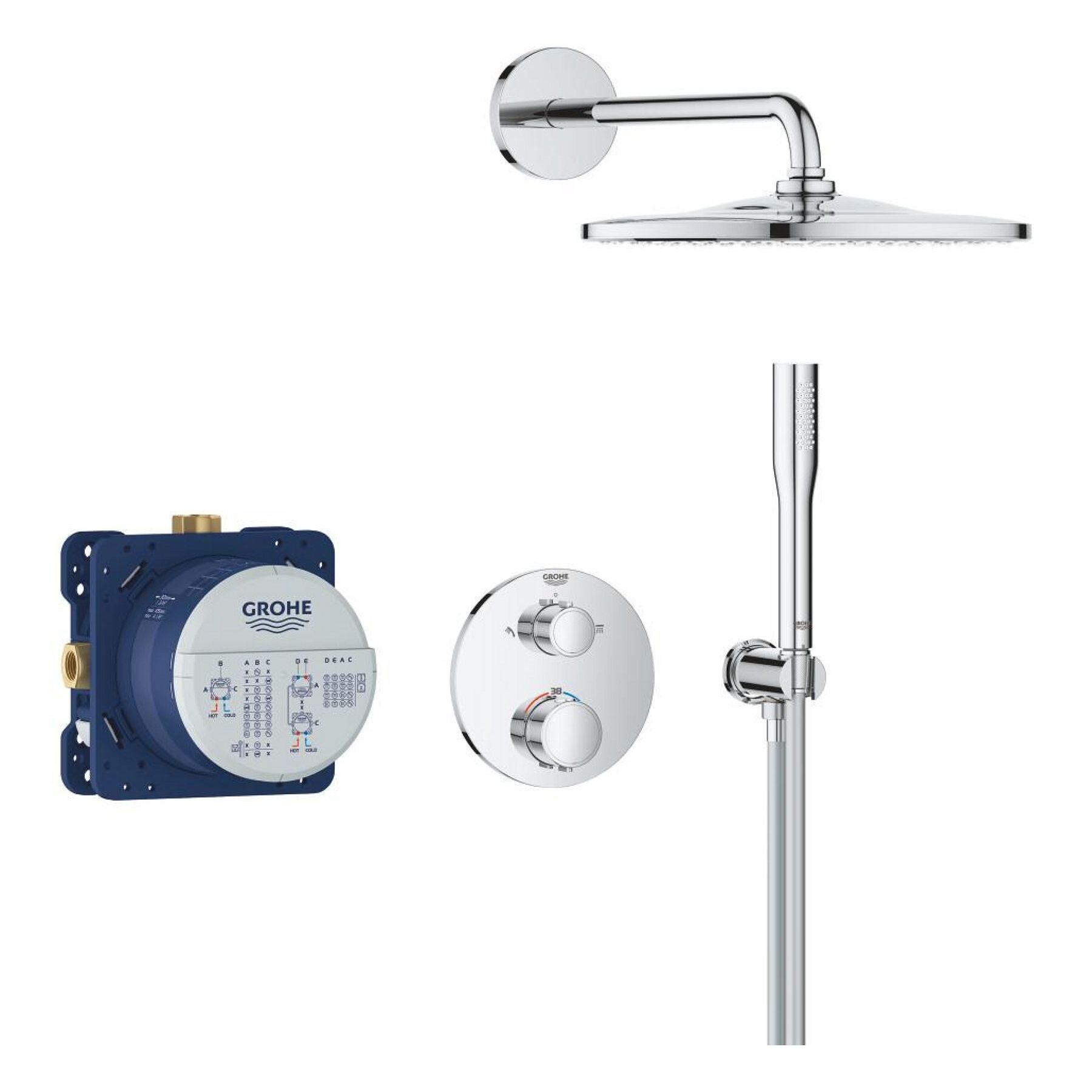 Pack douche encastrée Precision + Vitalio Rain Mono 310 chromé