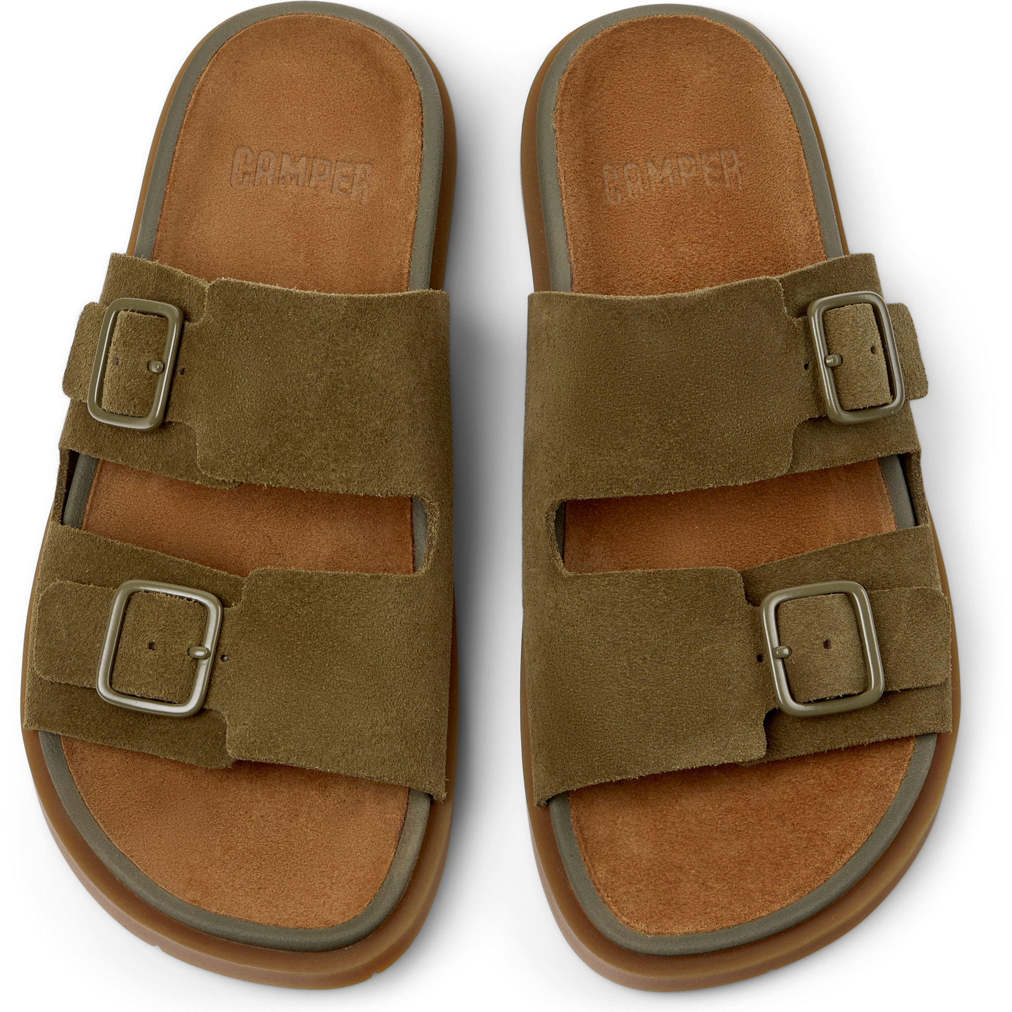 Sandalias - CAMPER Lluc Sandal - Verde - Cuero de gamuza