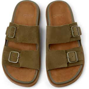 Sandalias - CAMPER Lluc Sandal - Verde - Cuero de gamuza