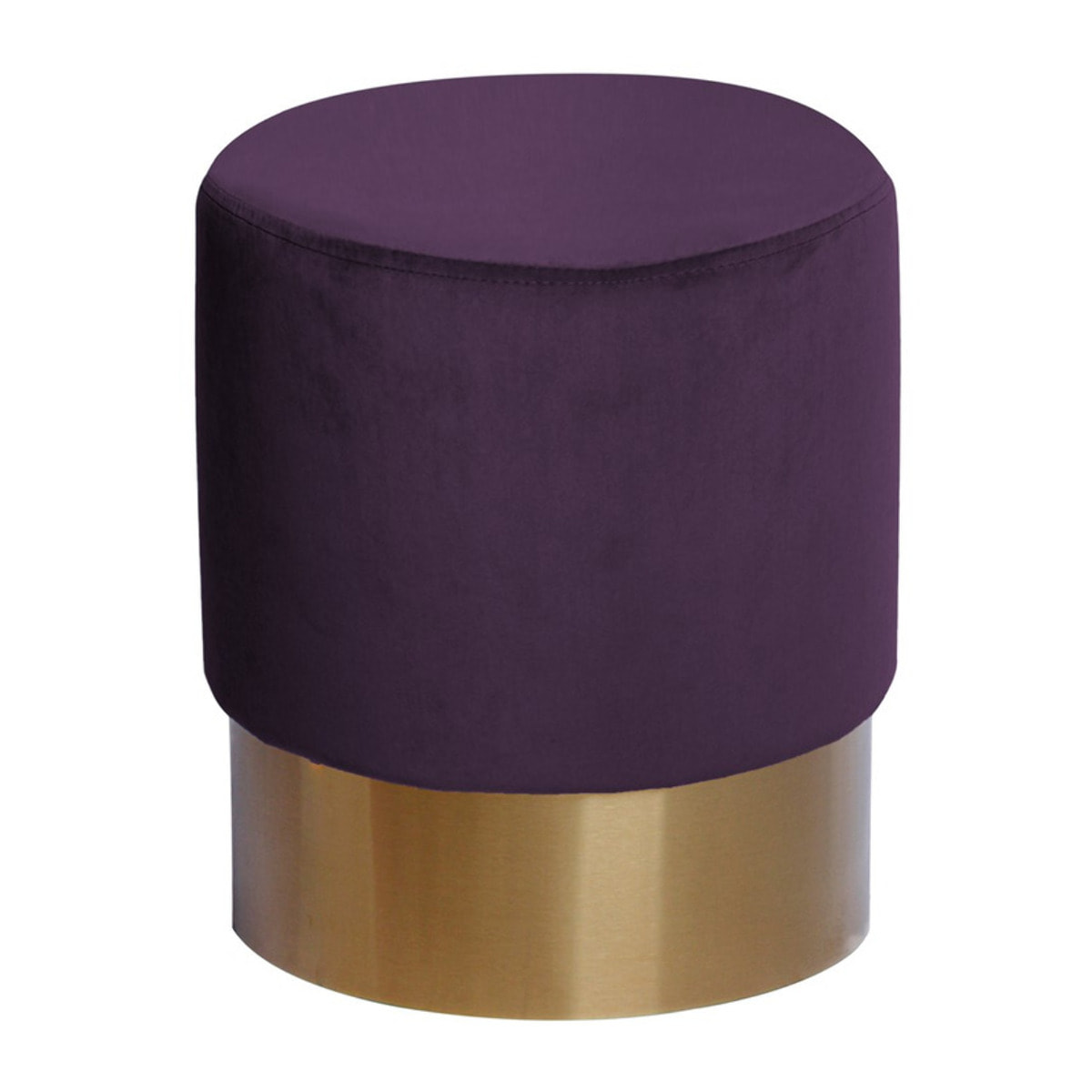 Pouf contenitore Nano in velluto e metallo dorato