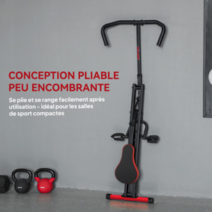 Machine à adominaux - appareil de fitness pliable réglable - rouge noir