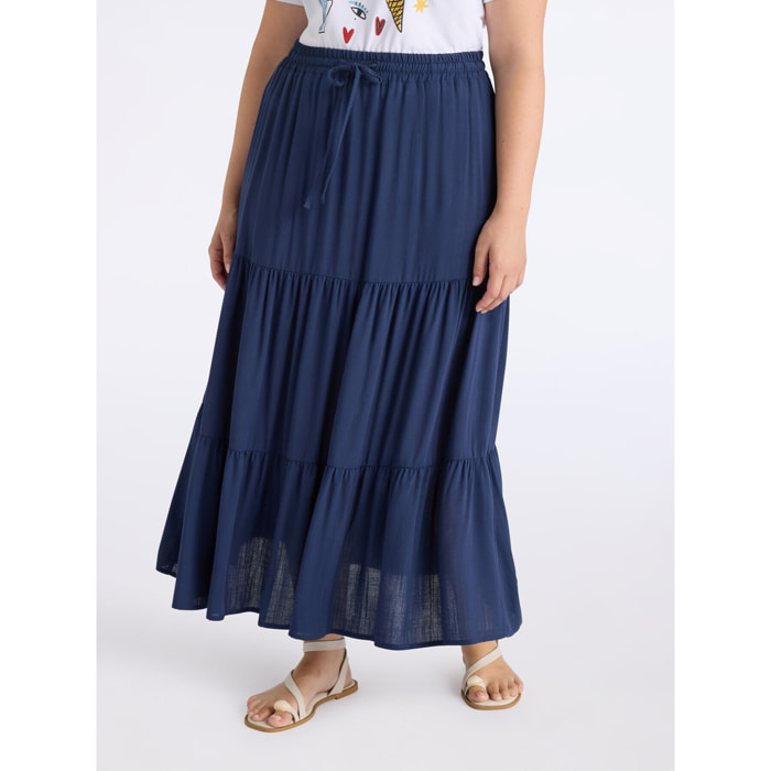 Fiorella Rubino - Falda larga con volantes - Azul
