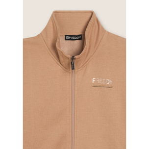 Tuta regular fit con collo alto e dettagli in strass