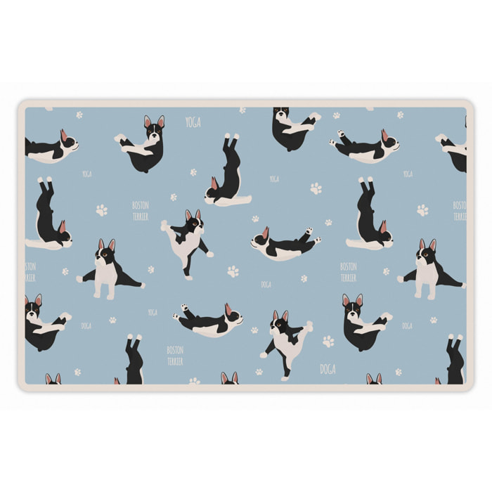 Alfombra de vinilo mascotas CERAMIKO, Boston Terrier Yoga 48x75 cm