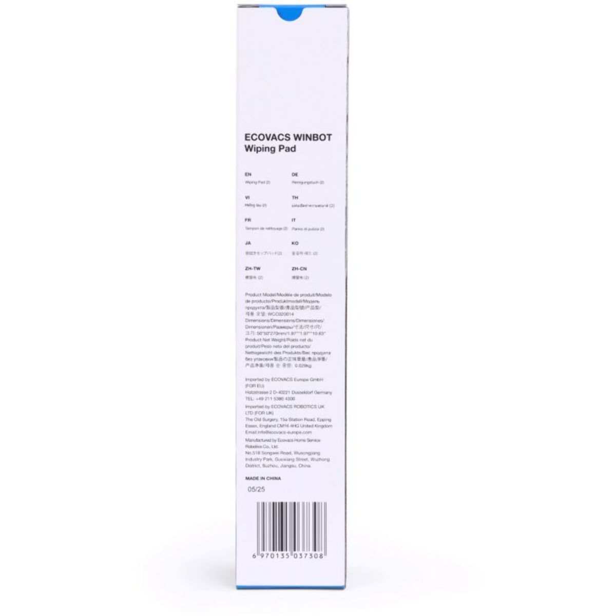 Lingettes et serpillères ECOVACS Lavage microfibre W-CC02-0014 lave-vitres Winbot W2S