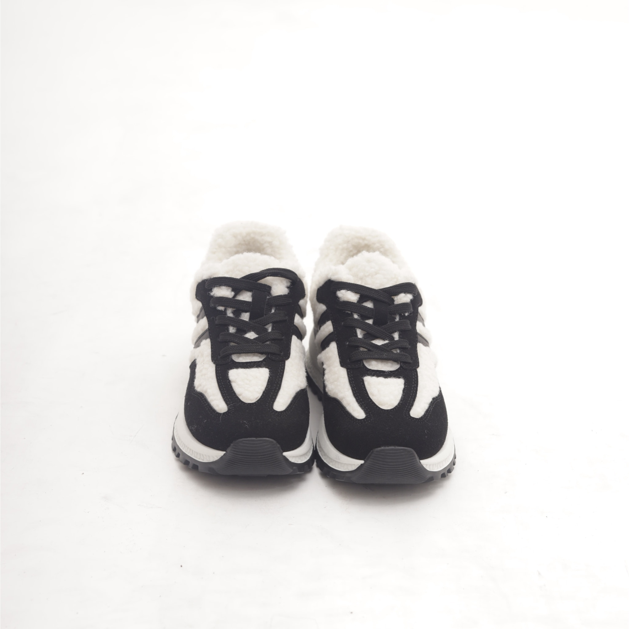 SNEAKERS RUNNING FUR DOPPIA FASCIA NERO