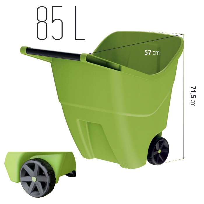 Carro de jardin Prosperplast "Load & Go" 85 L en color verde