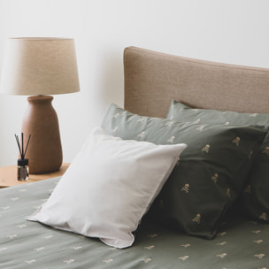 Set cama (funda nórdica 250x230cm + 2 fundas almohada 50x85cm) 100% algodón 144tc beige & khakhi calaveras scalpers home