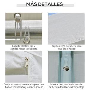 Carpa para Fiestas 6x3 m Cenador Pabellón de Jardín con 4 Paneles Laterales 2 Puertas Enrollables y 6 Ventanas Protección UV para Exterior Eventos Bodas Blanco