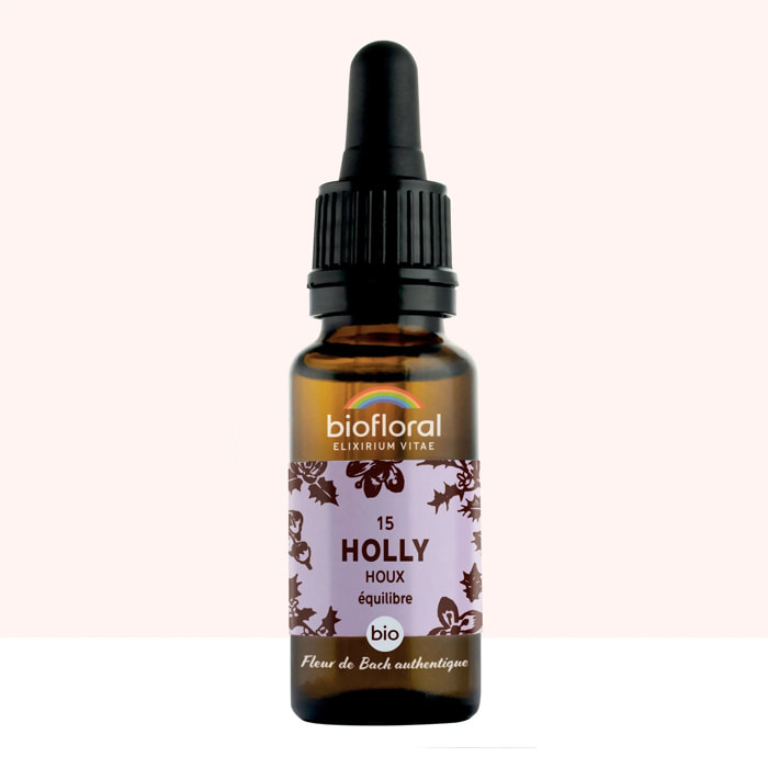 Biofloral - Fleur de Bach n°15 Holly, Houx - Bio Demeter - 20 ml