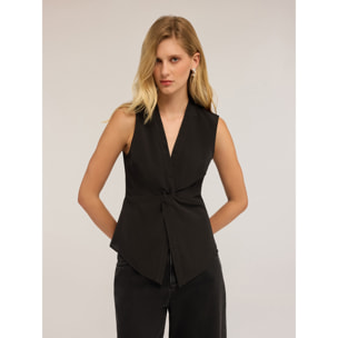 Motivi - Top con cruce - Negro