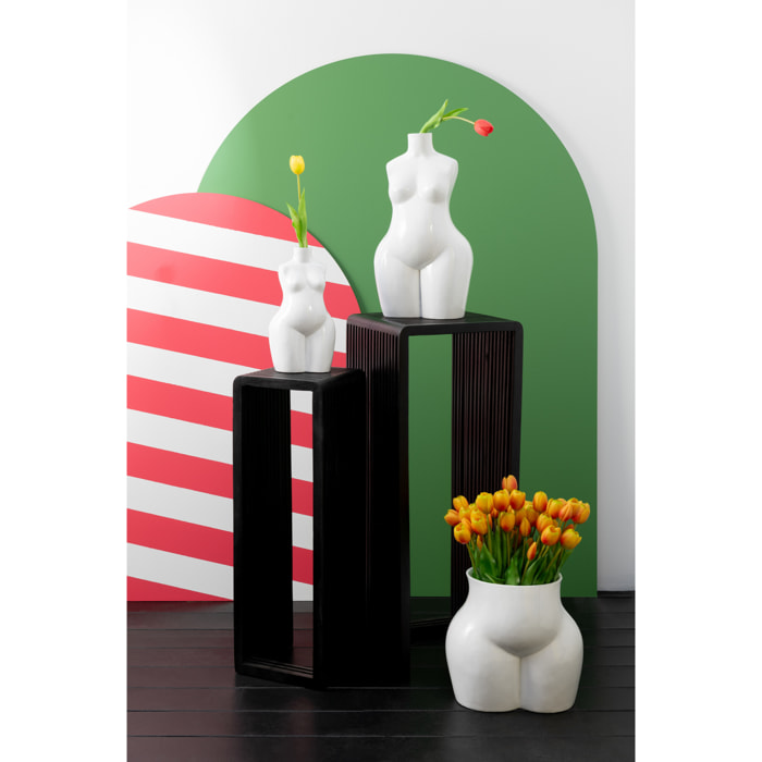 J-Line vase Femme Haut Etain Brillant - polyrésine - blanc - Ø 24.5 cm
