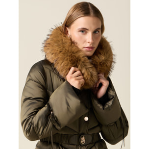 Oltre - Plumífero midi con cinturón - Verde militare