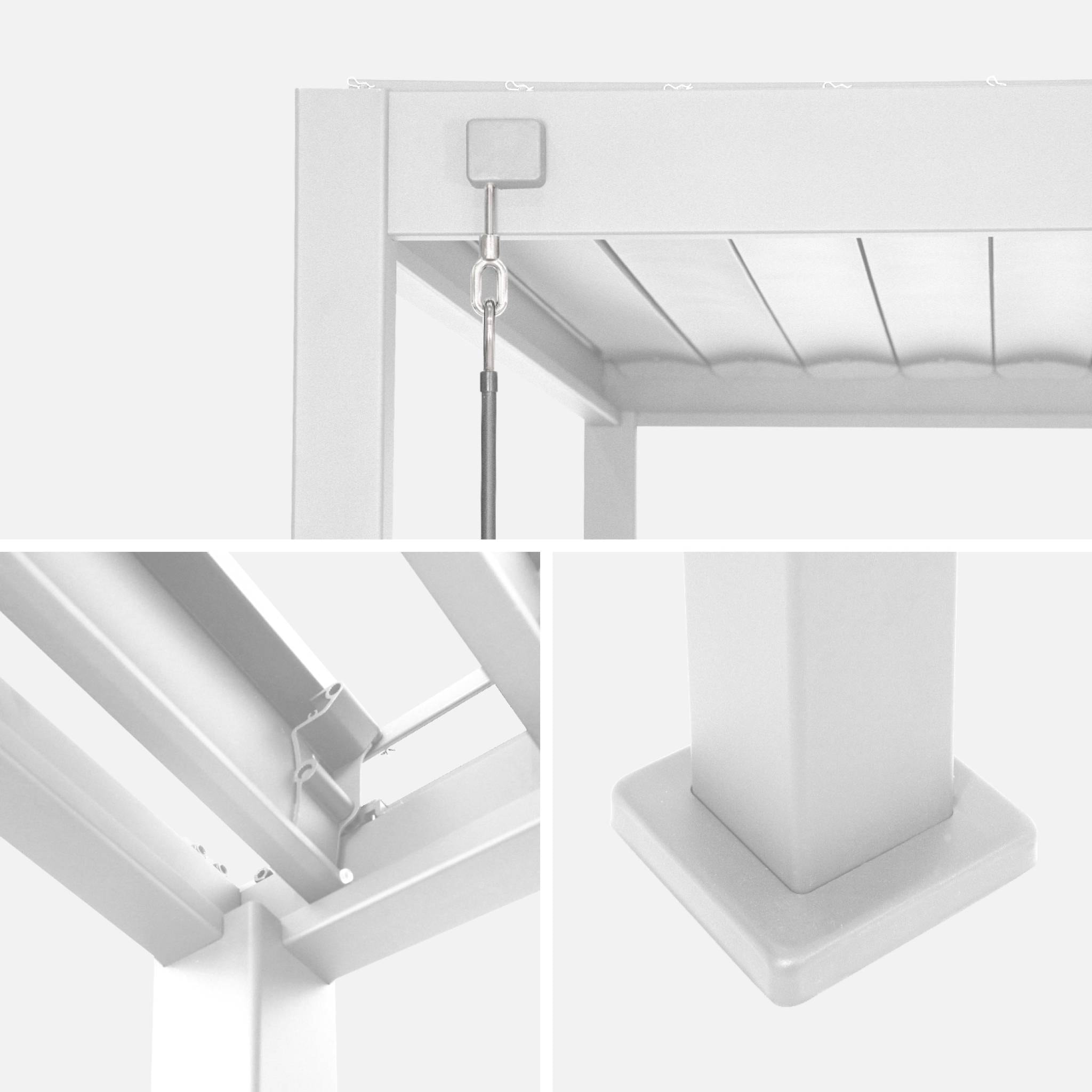Pergola bioclimatique aluminium blanc Triomphe 3x3 m lames orientables