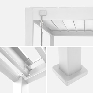 Pergola bioclimatique aluminium blanc Triomphe 3x3 m lames orientables