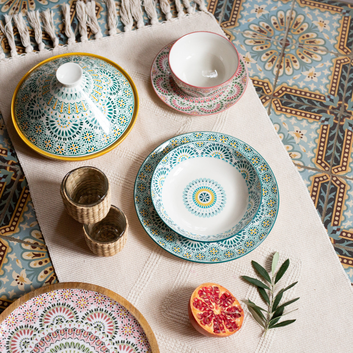 Lot de 6 petites assiettes à dessert, MANDALA