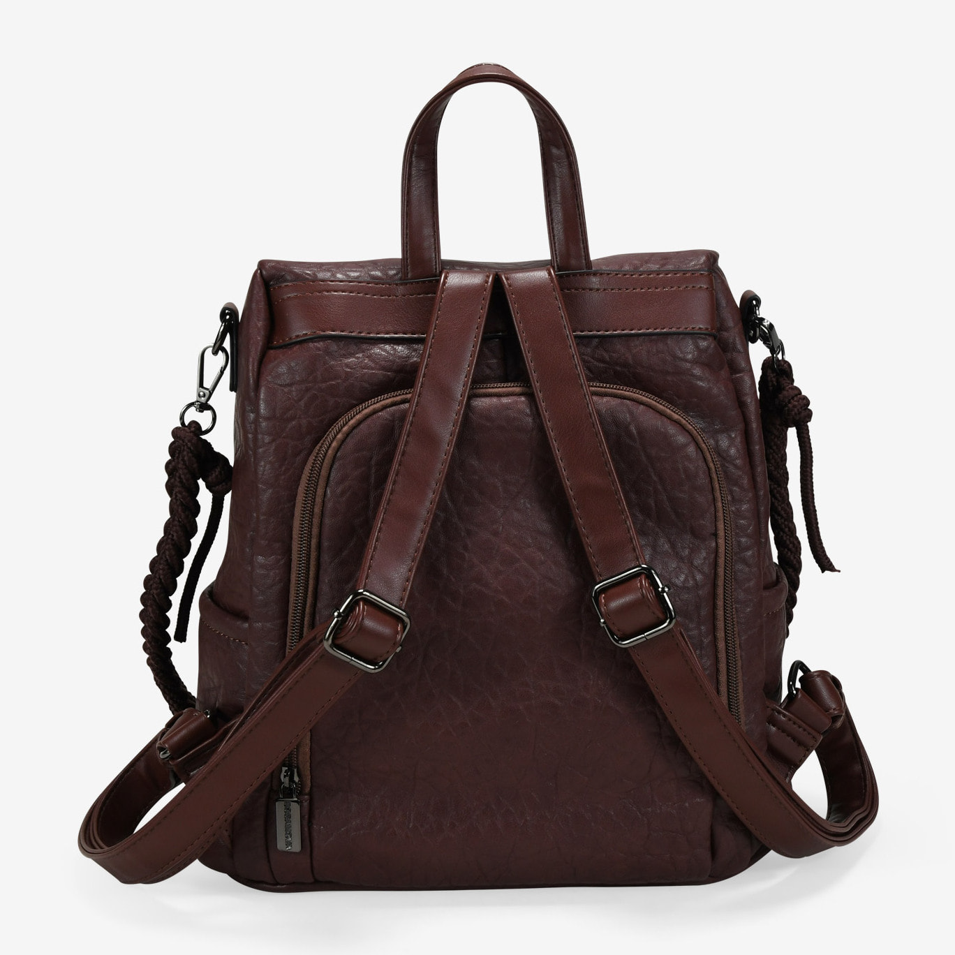 Mochila antirrobo marrón con bolsillos