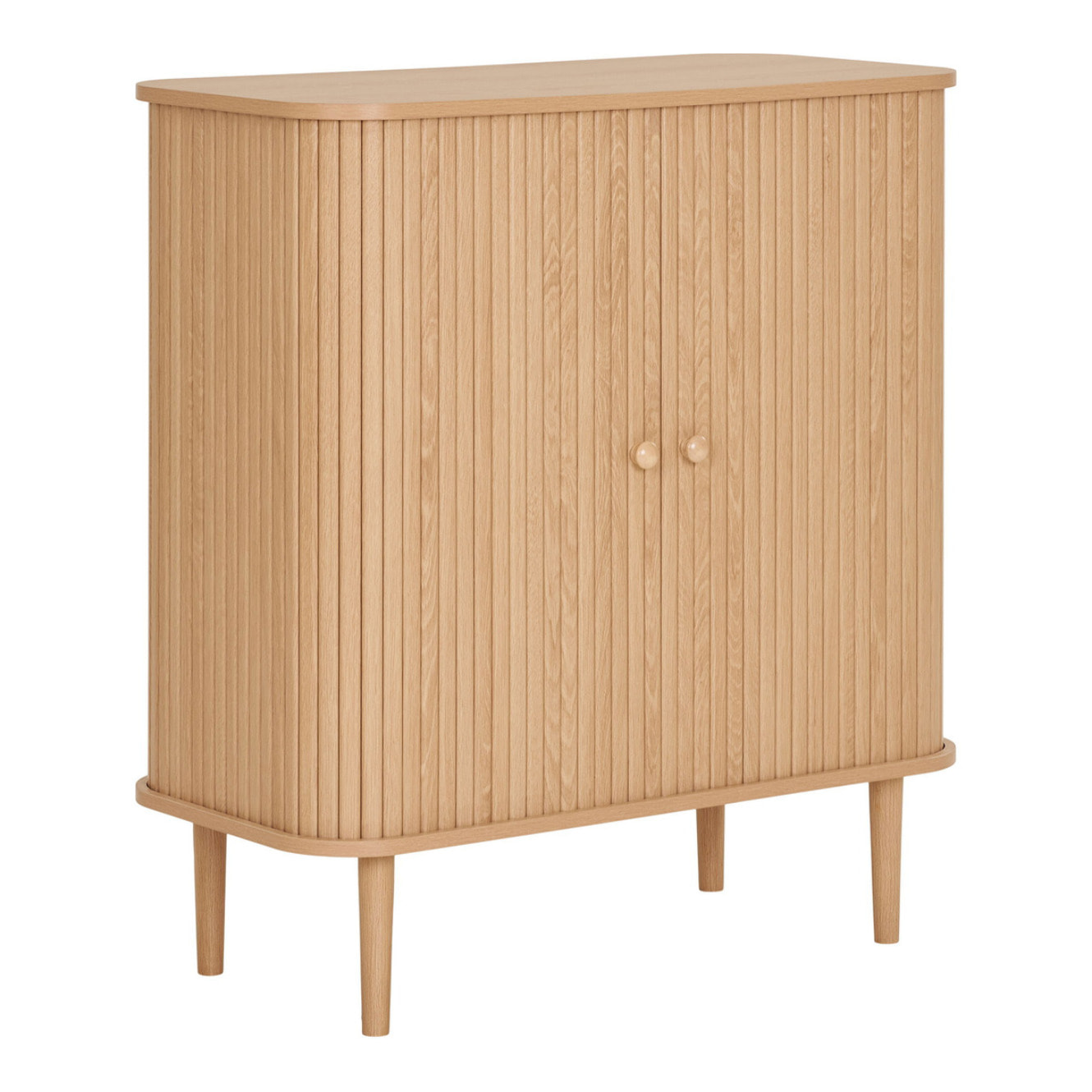 Nikko - Credenza bassa con 2 ante in MDF e pino naturale 80x40x87 cm