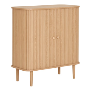 Nikko - Credenza bassa con 2 ante in MDF e pino naturale 80x40x87 cm