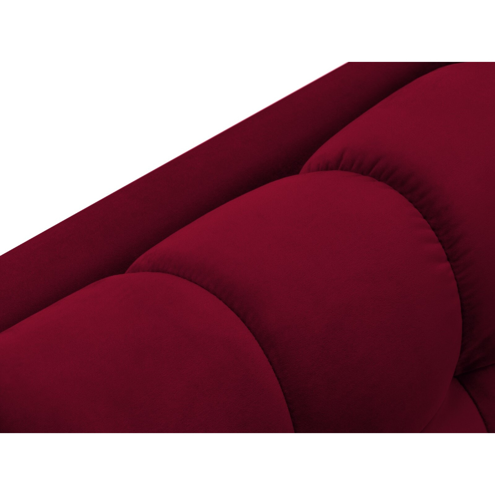 Méridienne droite "Bali" en velours rouge