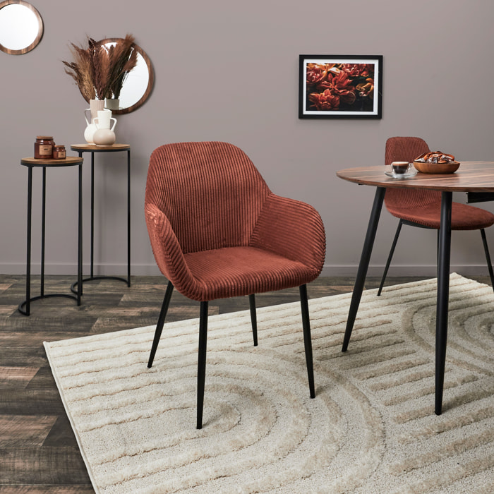 Fauteuil Cotele Scott Terracotta - Lot de 2