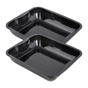 Lot de 2 plats four 40/34/8 cm en acier émaillé avec 2 ustensiles Zenker Special cooking