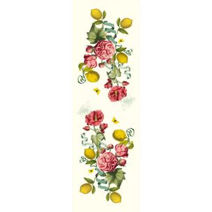 Chemin de table lin & coton lavé 190 g/m² imprimé multicolore Citrons de menton romance