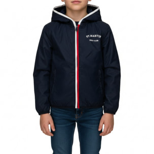 Giubbino K-way nylon con cappuccio Polo Club St Martin Blu