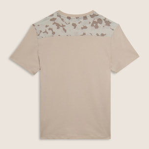 T-shirt con inserti camouflage e logo sul cuore