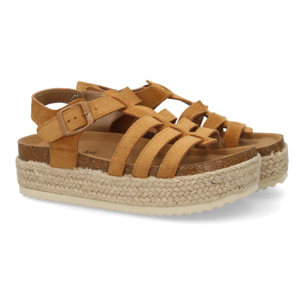 Sandalias con Plataforma de Yute para Mujer, Comodas y Elegantes, Diseño Moderno