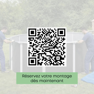 Piscine hors sol acier ovale 4,90 x 3,65 x 1,32 m anthracite VARUNA